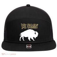 We Comin Deion Sanders Buffaloes Coach Prime 7 Panel Mesh Trucker Snapback Hat thumb 0