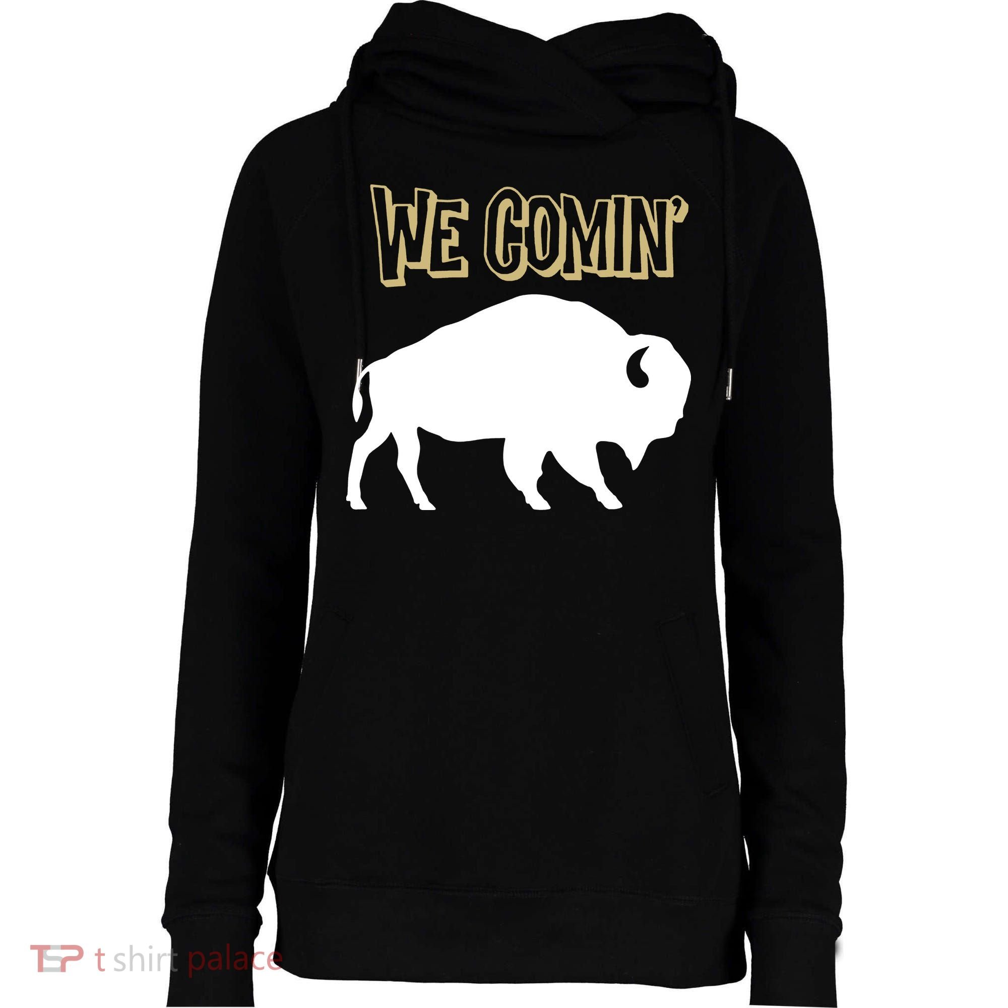 We Comin Deion Sanders Buffaloes Coach Prime Womens Funnel Neck Pullover Hood
