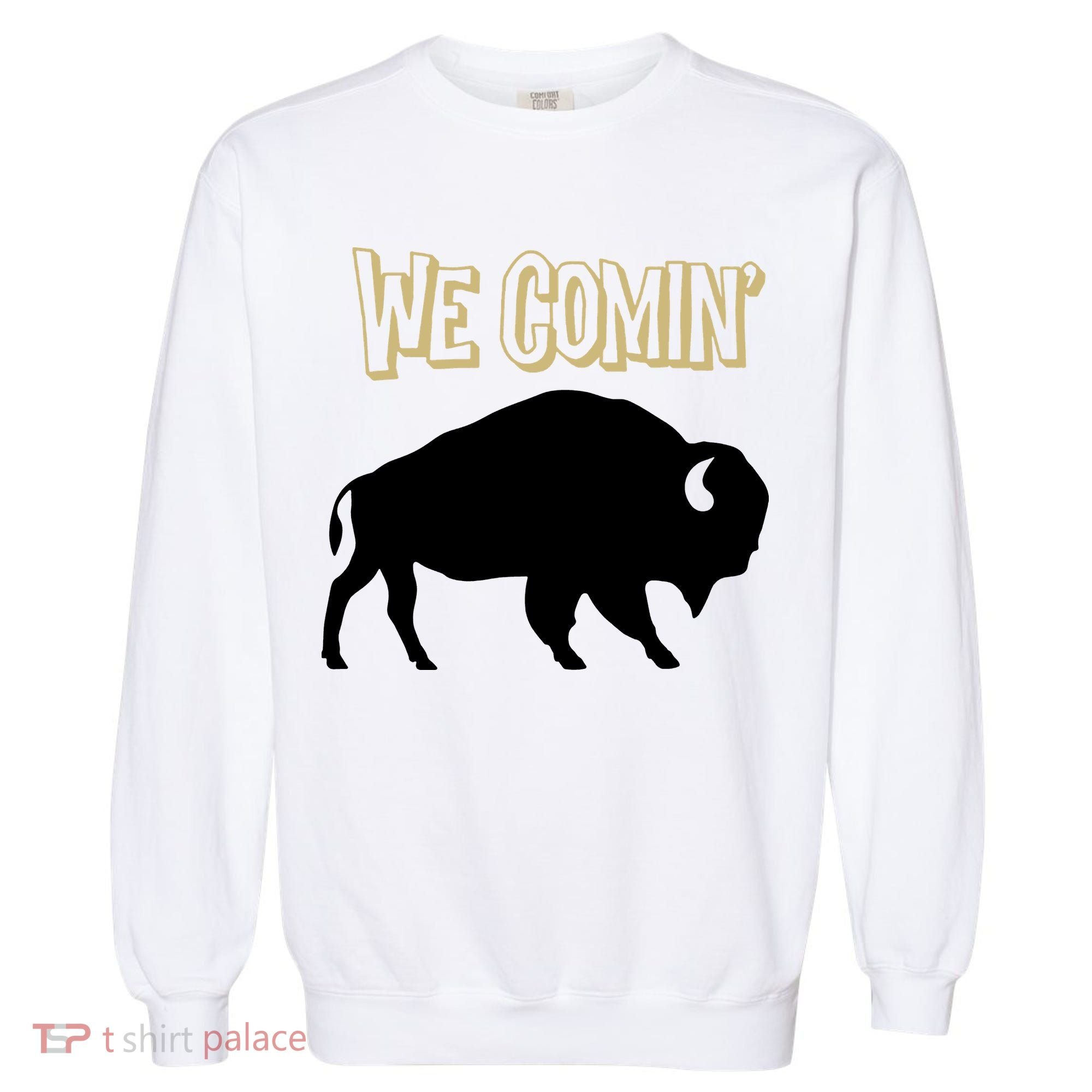 We Comin Deion Sanders Buffaloes Coach Prime Garment-Dyed Sweatshirt