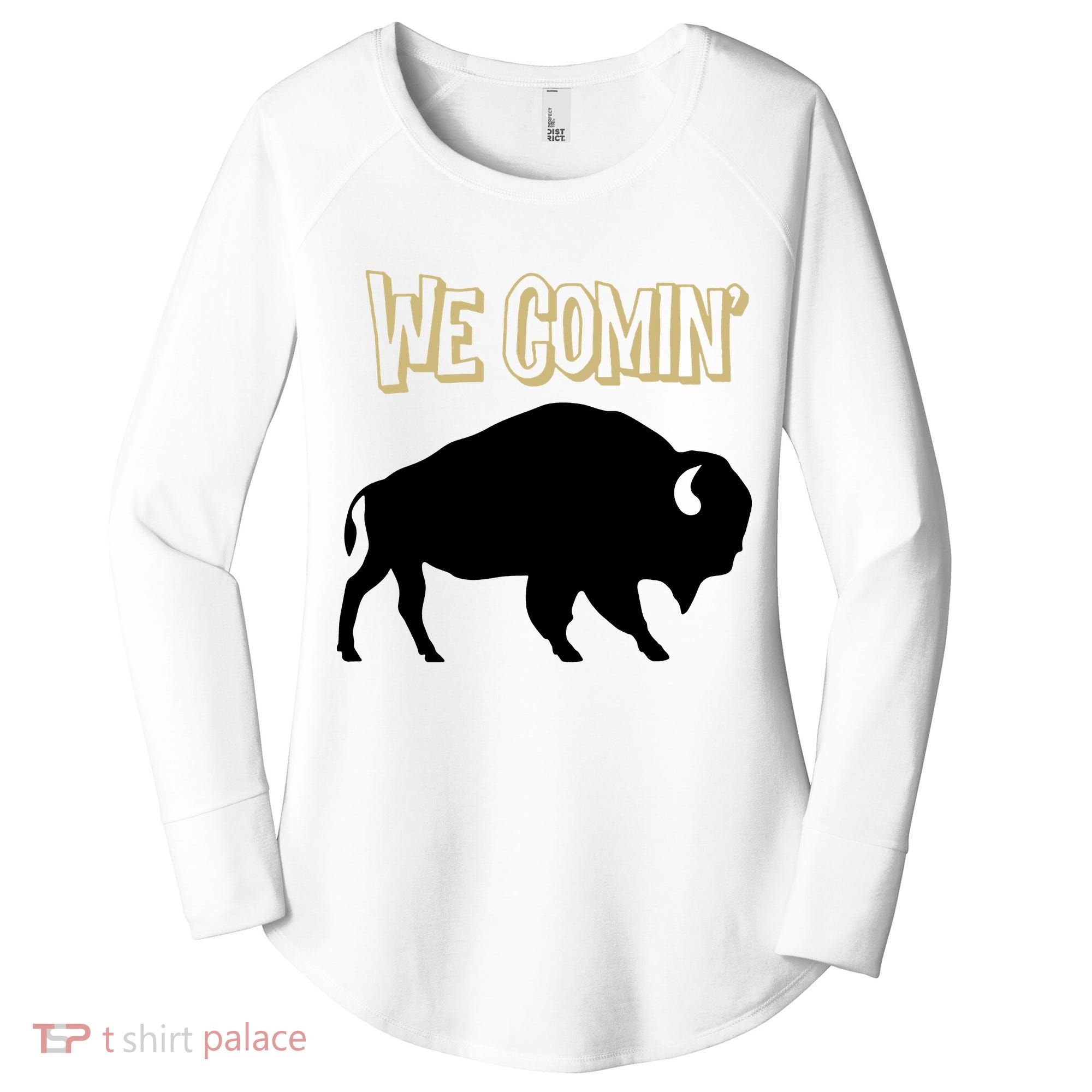 We Comin Deion Sanders Buffaloes Coach Prime Women's Perfect Tri Tunic Long Sleeve Shirt