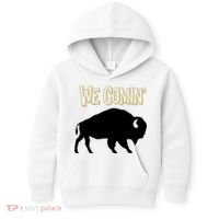 We Comin Deion Sanders Buffaloes Coach Prime Kids Hoodie thumb 0