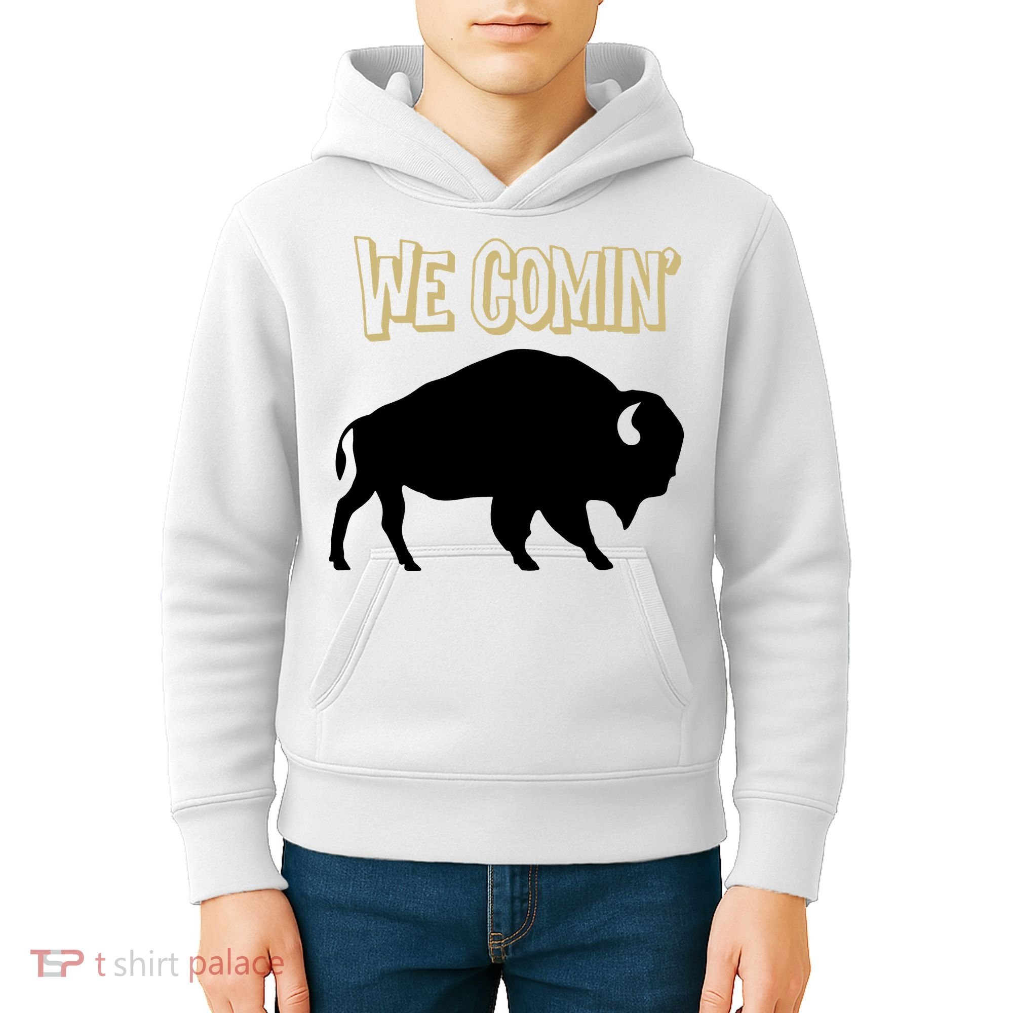 We Comin Deion Sanders Buffaloes Coach Prime Kids Hoodie