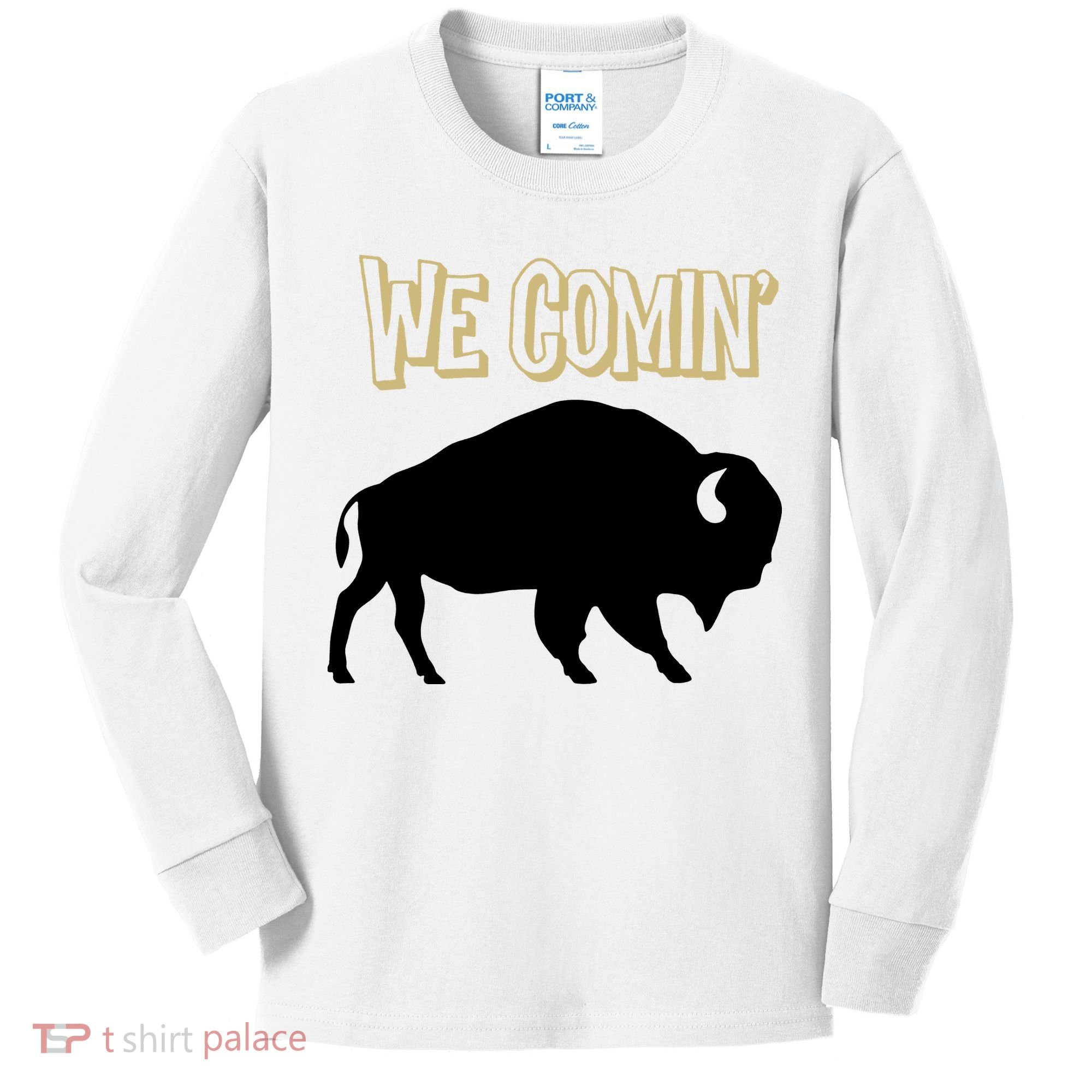 We Comin Deion Sanders Buffaloes Coach Prime Kids Long Sleeve Shirt