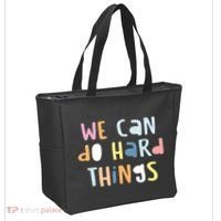 We Can Do Hard Things Motivational Quote Tote Bag thumb 2