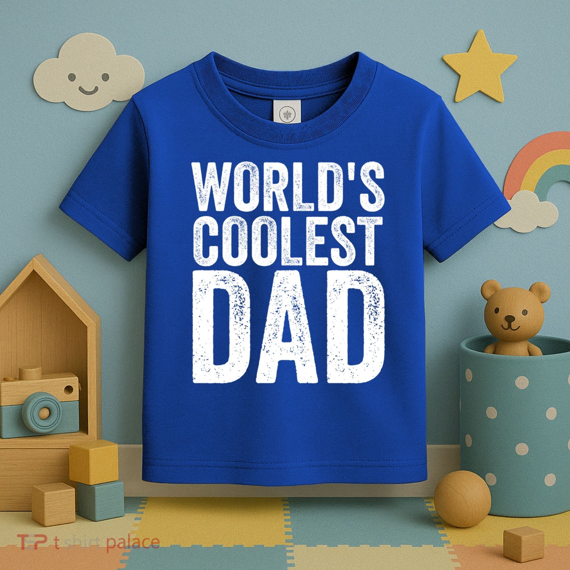 Worlds Coolest Dad Fathers Day Fatherhood Gift Toddler T-Shirt