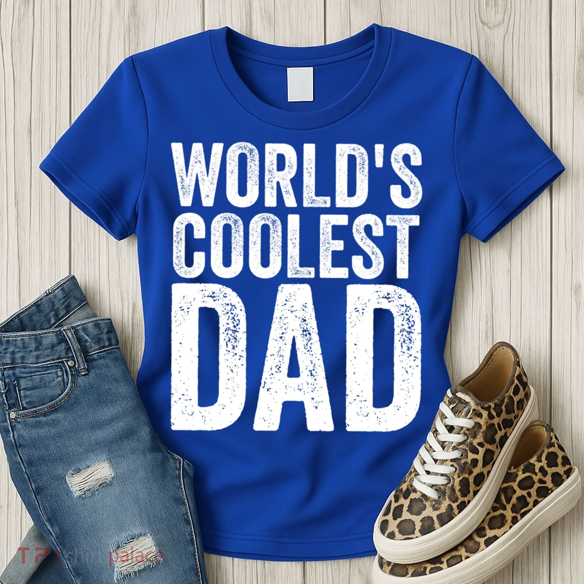 Worlds Coolest Dad Fathers Day Fatherhood Gift Women's T-Shirt