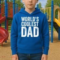 Worlds Coolest Dad Fathers Day Fatherhood Gift Kids Hoodie thumb 2