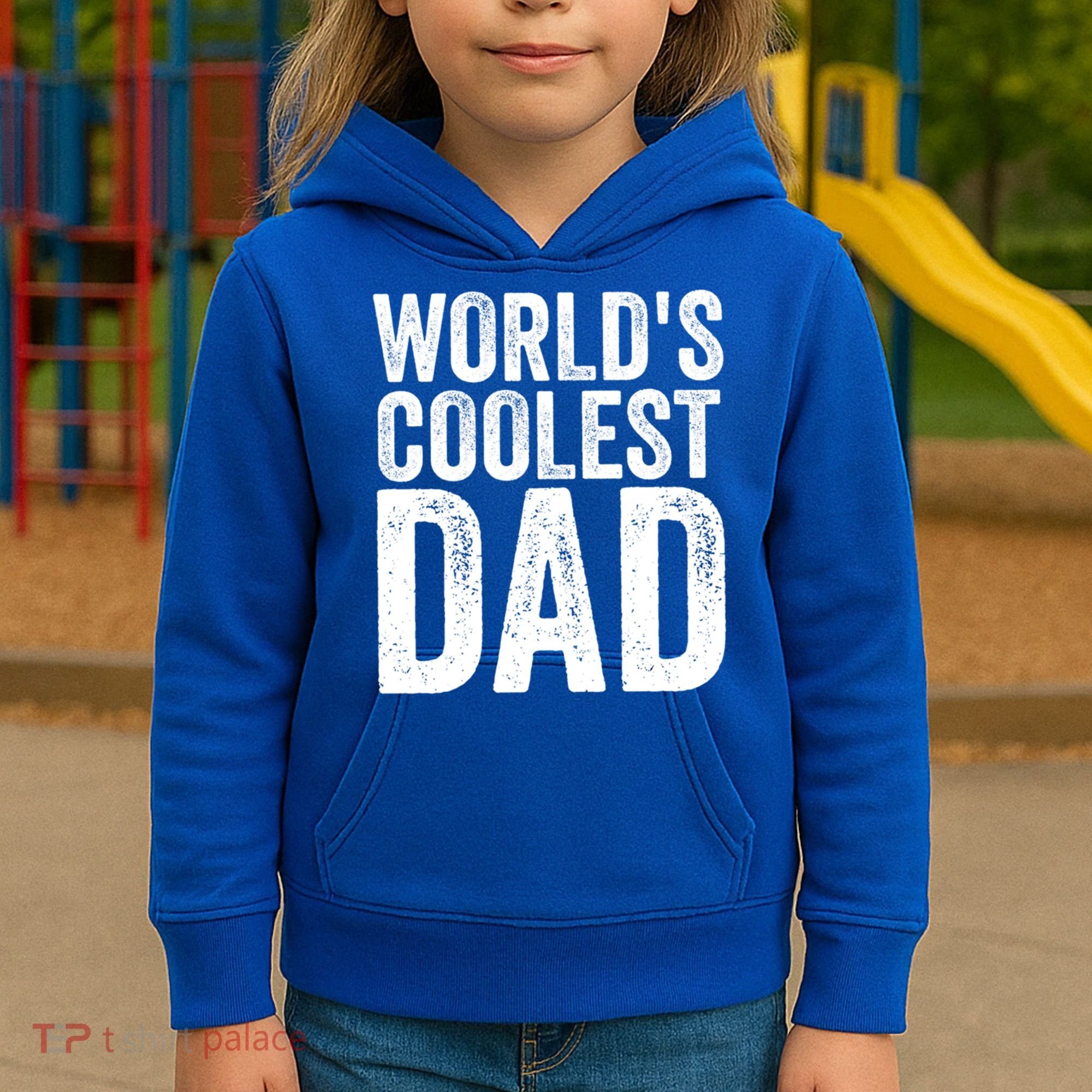 Worlds Coolest Dad Fathers Day Fatherhood Gift Kids Hoodie