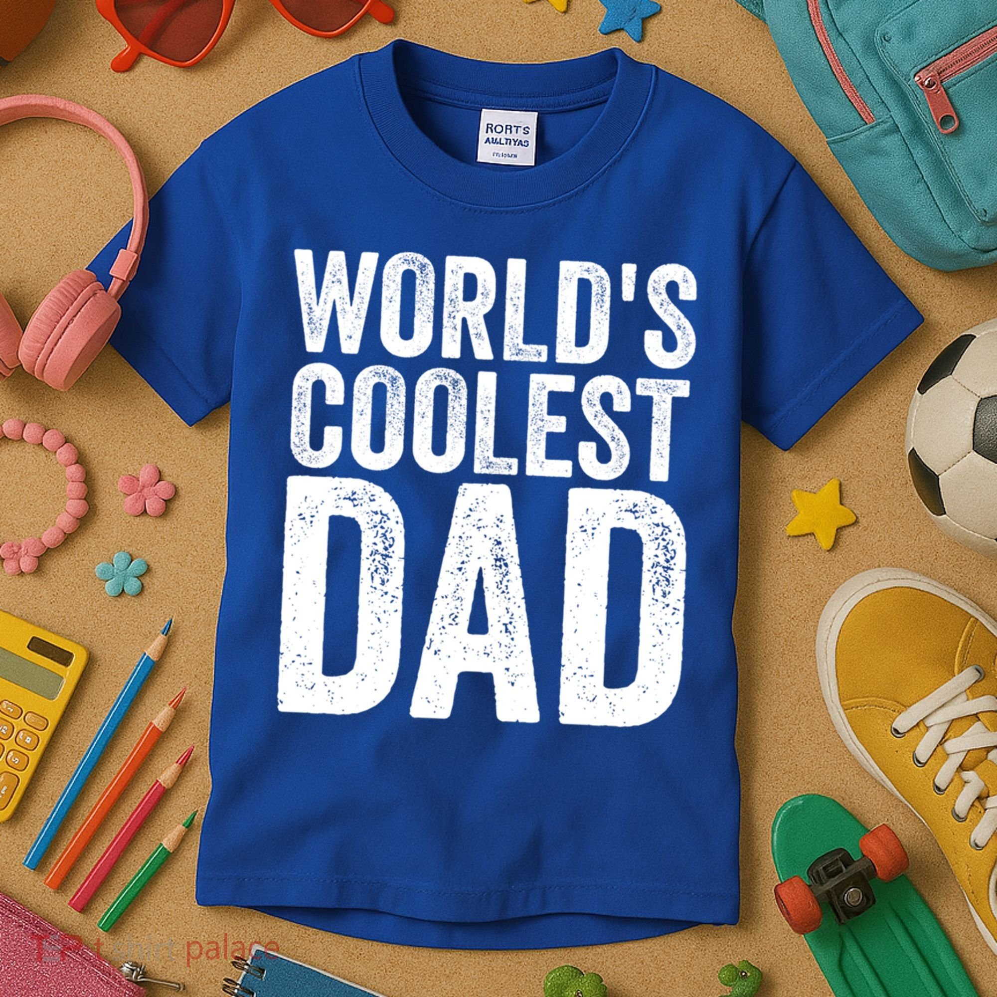 Worlds Coolest Dad Fathers Day Fatherhood Gift Kids T-Shirt