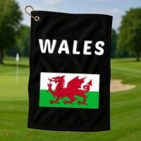 Wales Cymru Flag Souvenir Gift Cardiff Welsh Golf Towel thumb 1