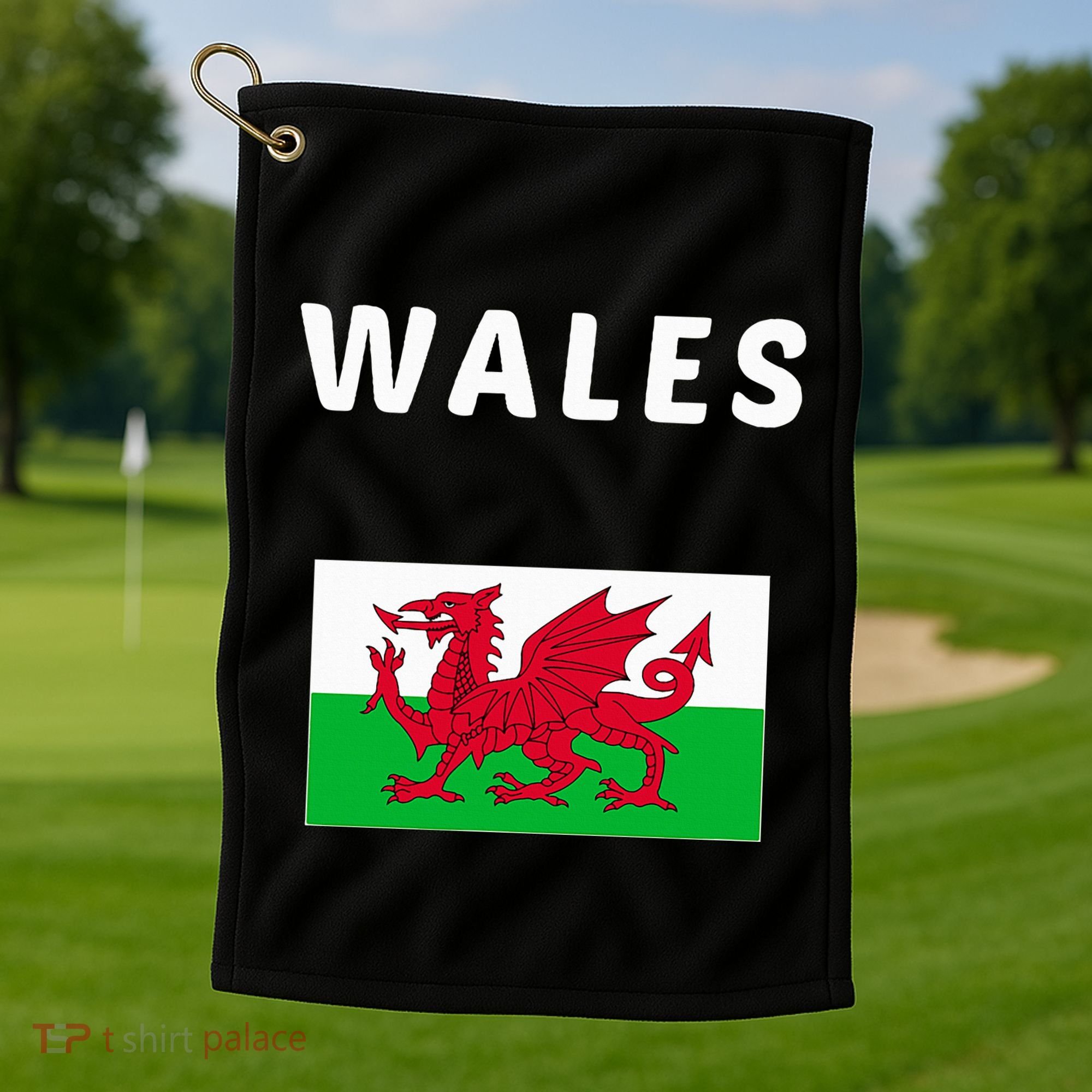 Wales Cymru Flag Souvenir Gift Cardiff Welsh Golf Towel