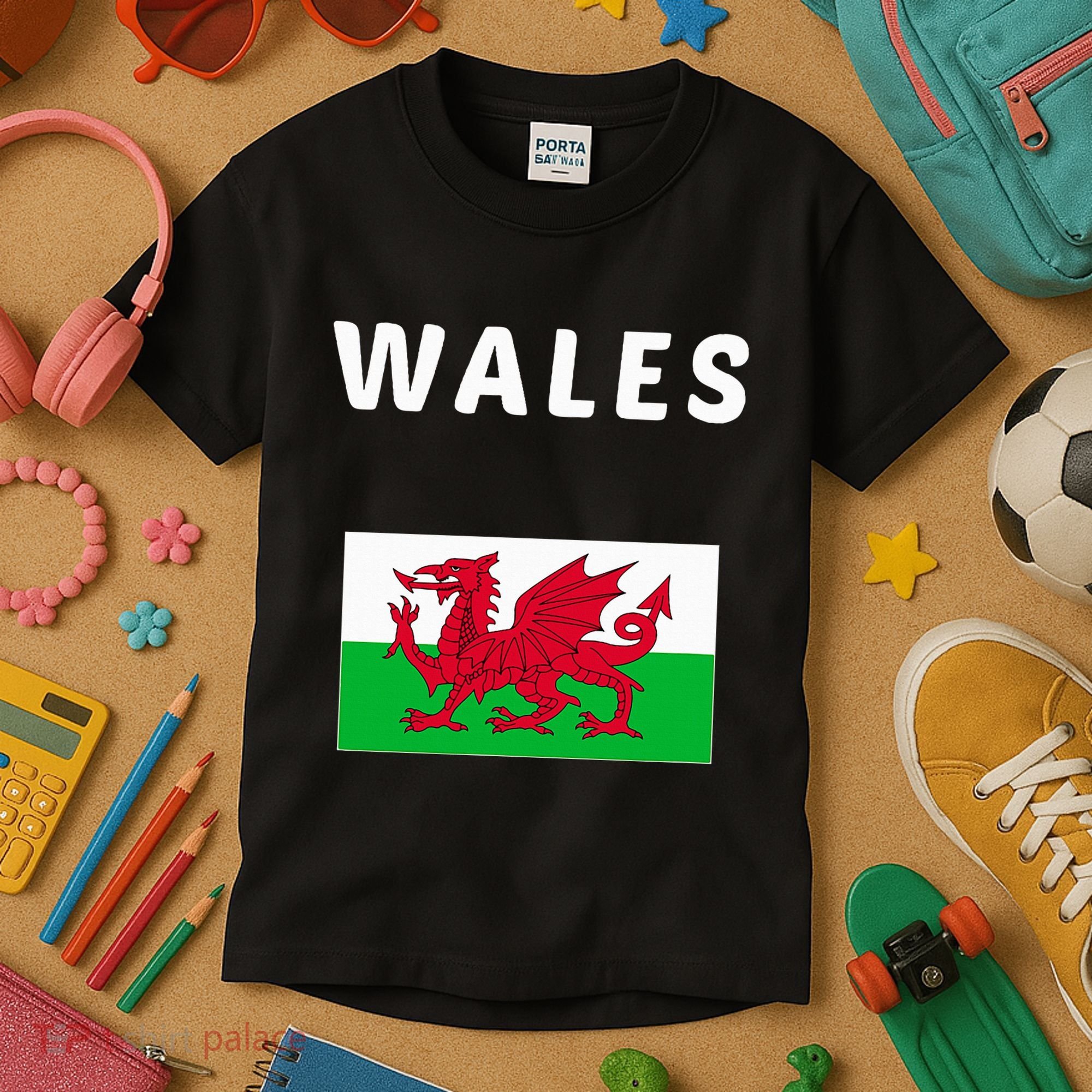 Wales Cymru Flag Souvenir Gift Cardiff Welsh Kids T-Shirt