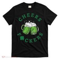 Wo Cheers Fuckers Green Beer Drinking St Patricks Day V-Neck T-Shirt thumb 0