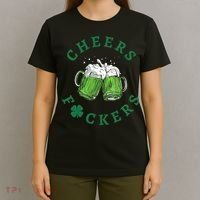 Wo Cheers Fuckers Green Beer Drinking St Patricks Day V-Neck T-Shirt thumb 4