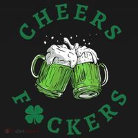 Wo Cheers Fuckers Green Beer Drinking St Patricks Day V-Neck Women's Hoodie thumb 2