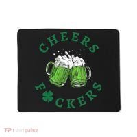 Wo Cheers Fuckers Green Beer Drinking St Patricks Day V-Neck Mousepad thumb 0