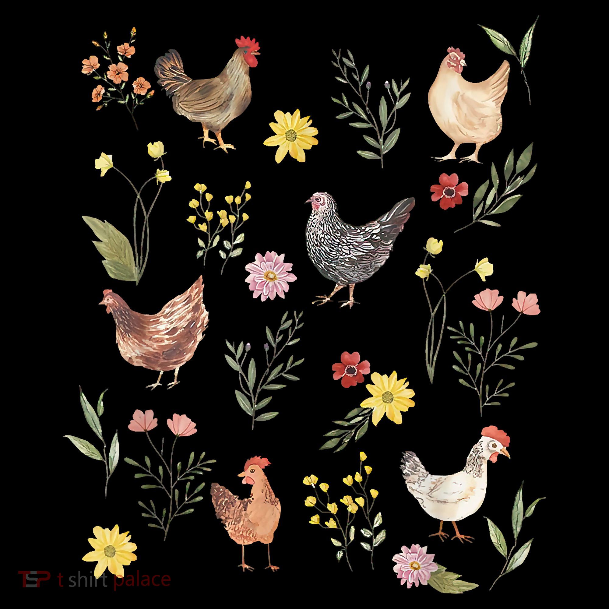 Wildflower Chicken Floral Chicken Lover Cute Farmer Flowers Coffee Mug