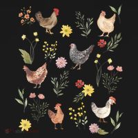Wildflower Chicken Floral Chicken Lover Cute Farmer Flowers Coaster thumb 2