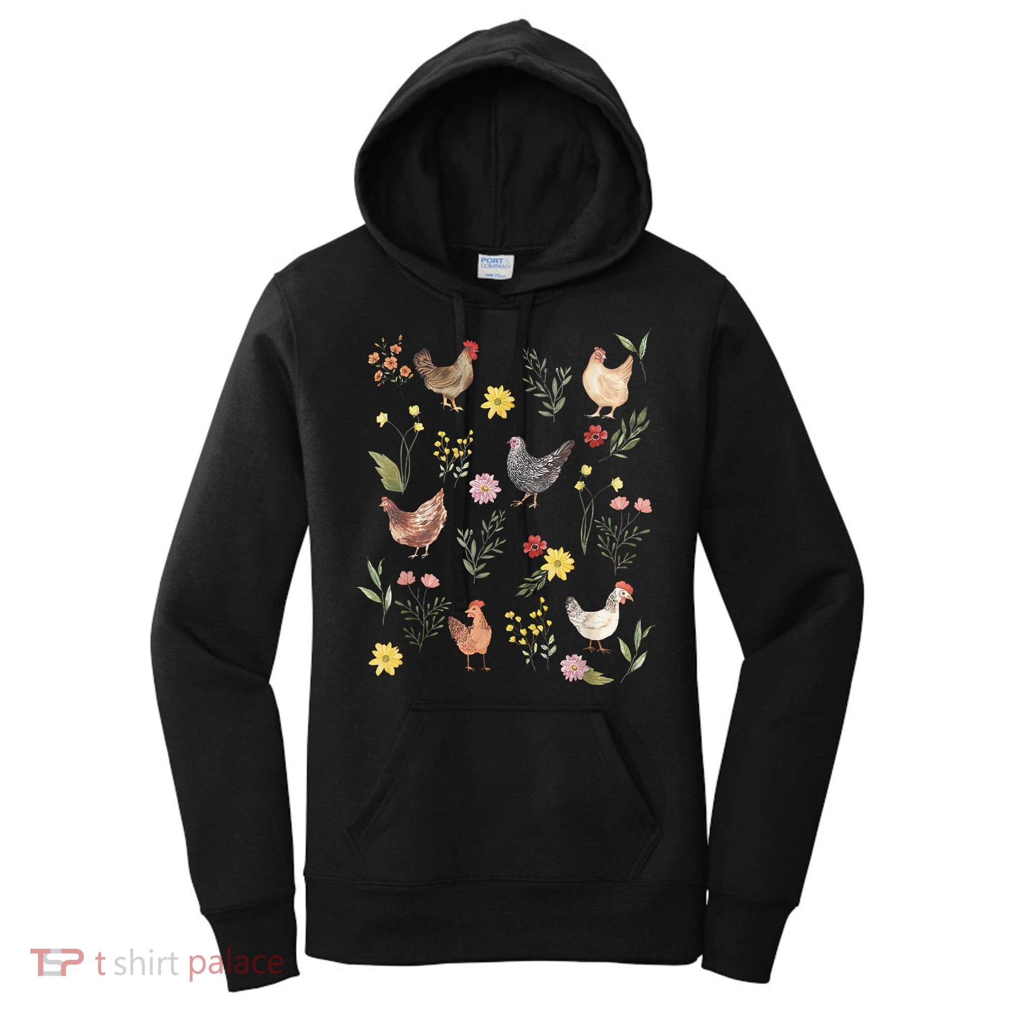 Wildflower Chicken Floral Chicken Lover Cute Farmer Flowers Women's Hoodie