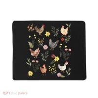 Wildflower Chicken Floral Chicken Lover Cute Farmer Flowers Mousepad thumb 0