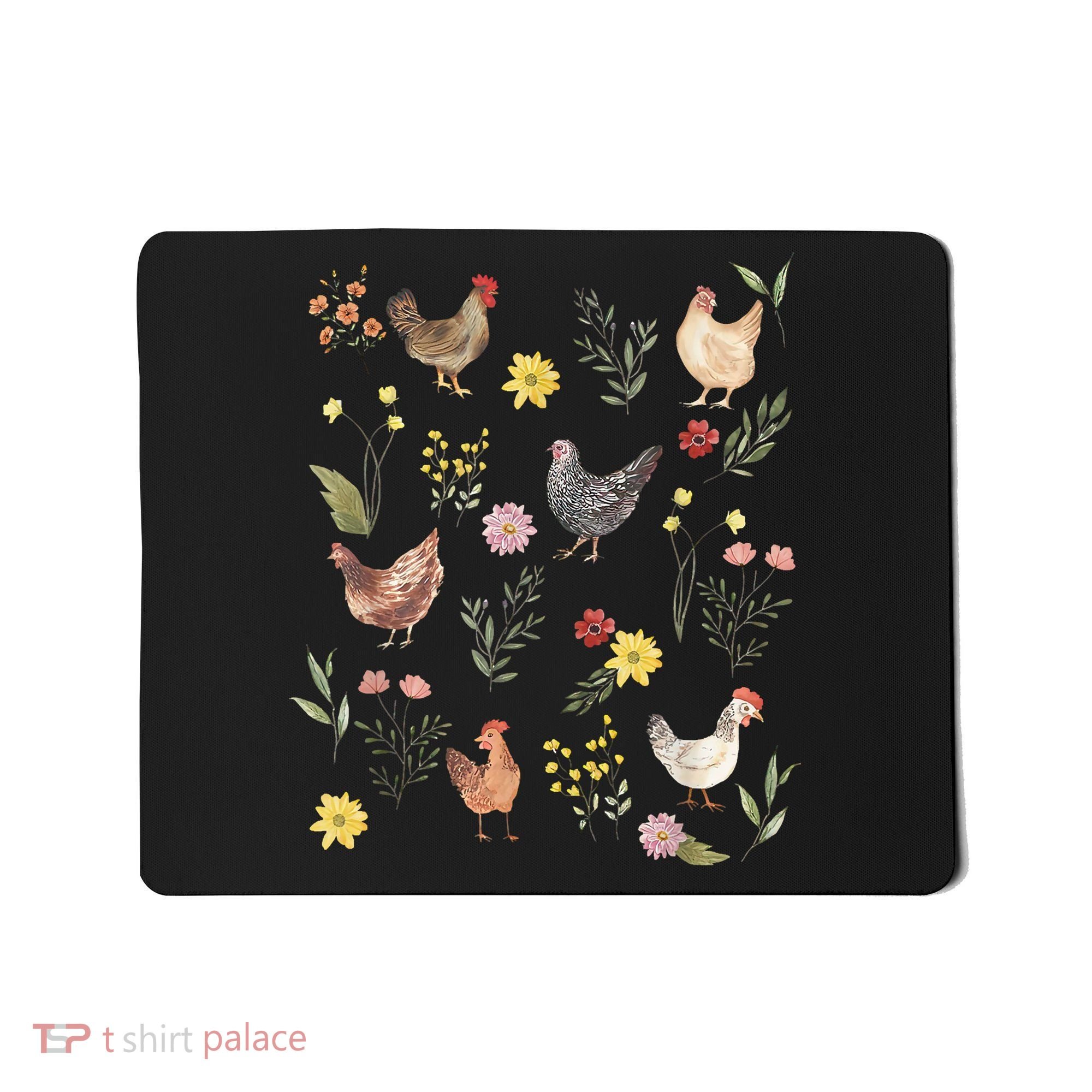 Wildflower Chicken Floral Chicken Lover Cute Farmer Flowers Mousepad