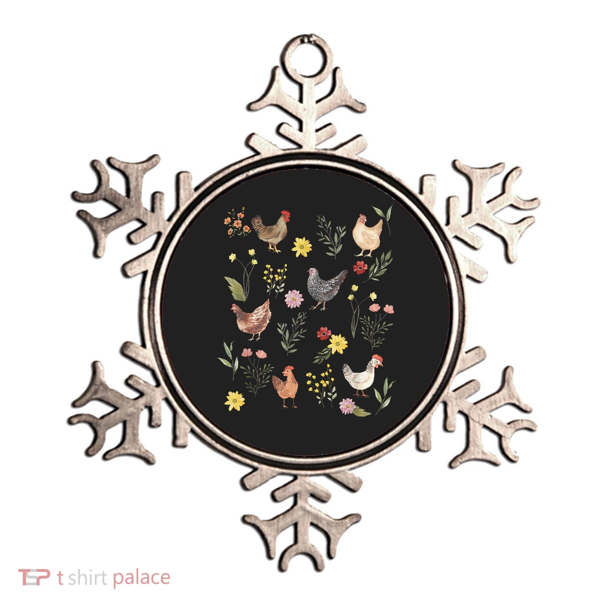 Wildflower Chicken Floral Chicken Lover Cute Farmer Flowers Ornament