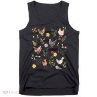 Wildflower Chicken Floral Chicken Lover Cute Farmer Flowers Tank Top thumb 0