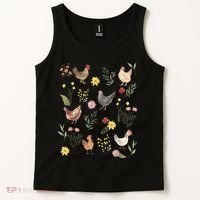Wildflower Chicken Floral Chicken Lover Cute Farmer Flowers Tank Top thumb 2