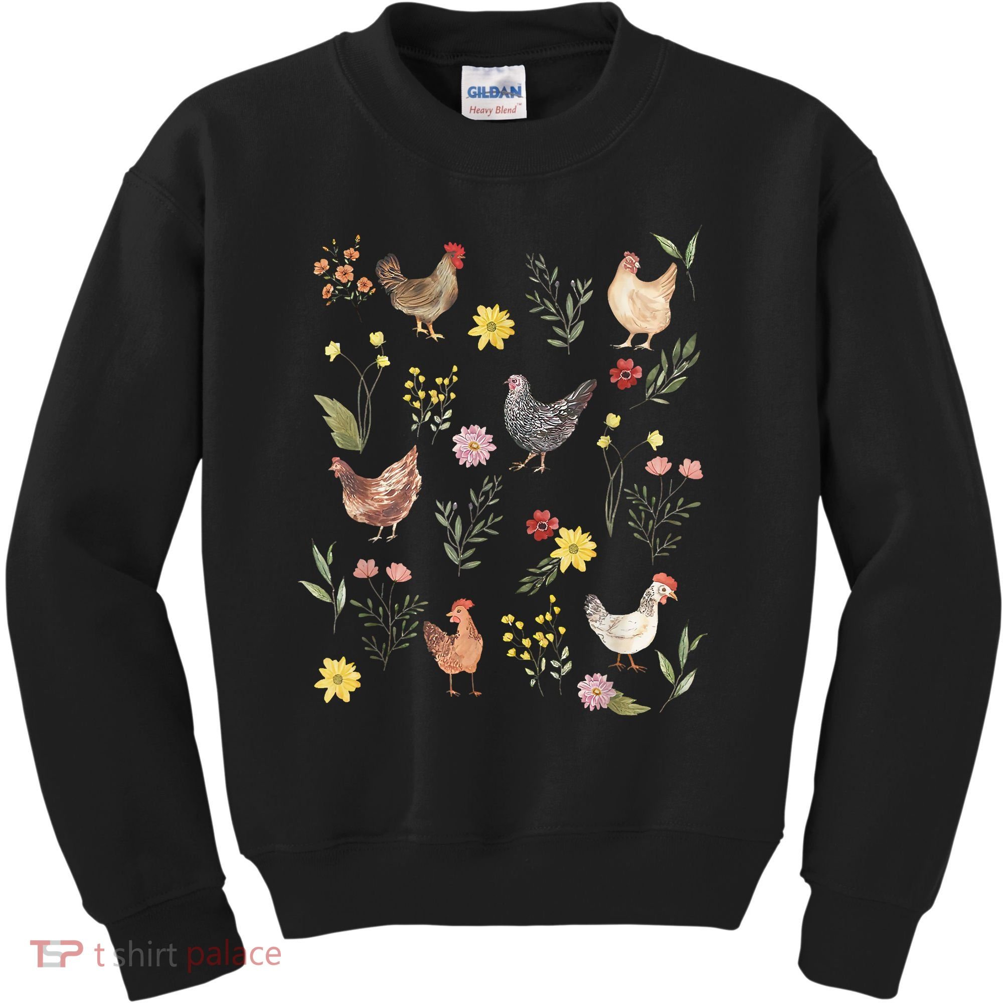 Wildflower Chicken Floral Chicken Lover Cute Farmer Flowers Kids Sweatshirt