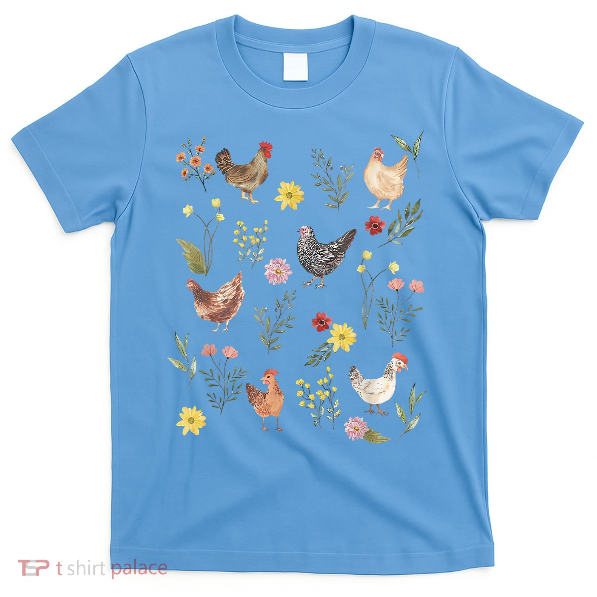 Wildflower Chicken Floral Chicken Lover Cute Farmer Flowers T-Shirt