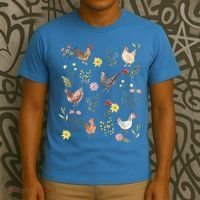 Wildflower Chicken Floral Chicken Lover Cute Farmer Flowers T-Shirt thumb 3