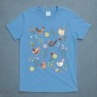 Wildflower Chicken Floral Chicken Lover Cute Farmer Flowers T-Shirt thumb 4