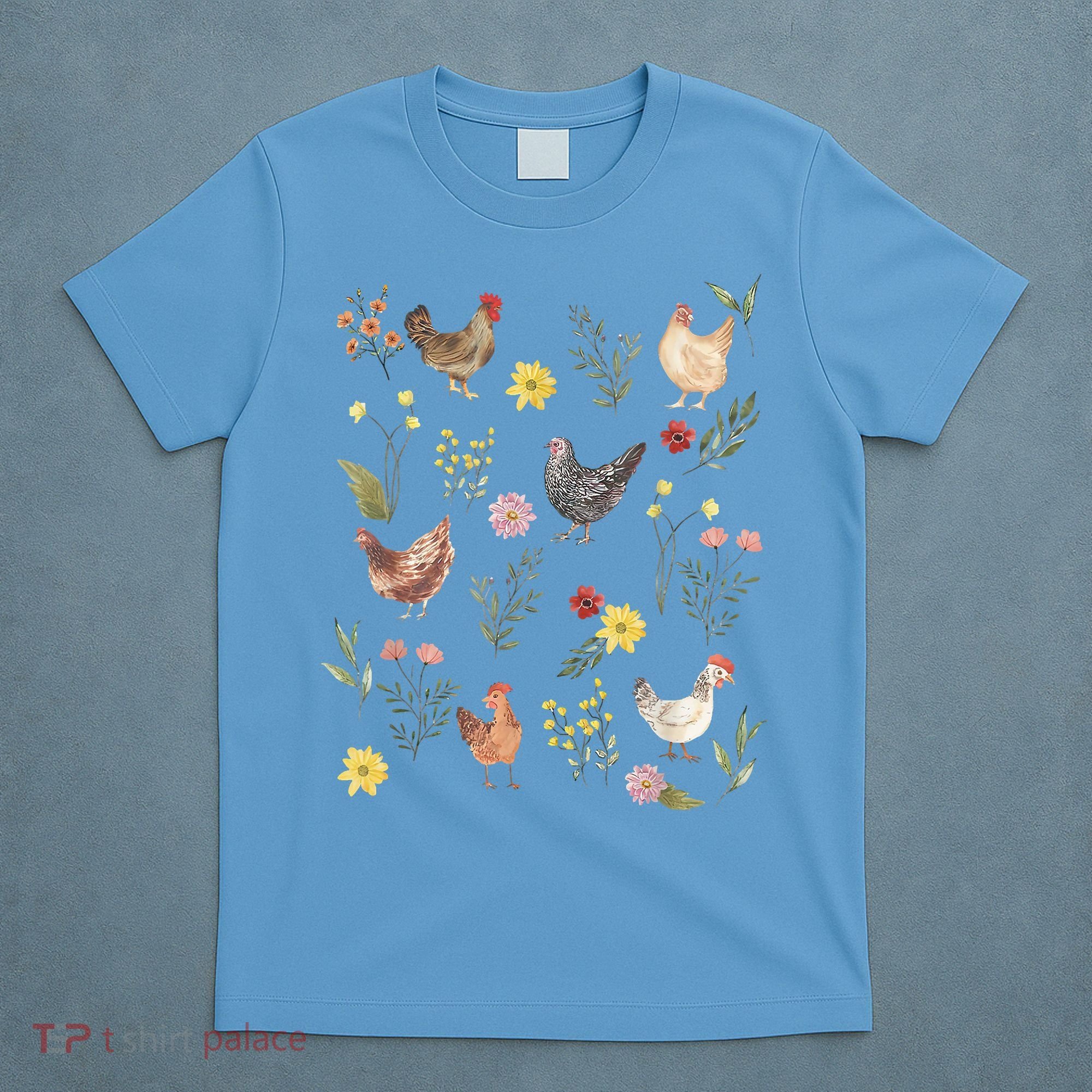 Wildflower Chicken Floral Chicken Lover Cute Farmer Flowers T-Shirt