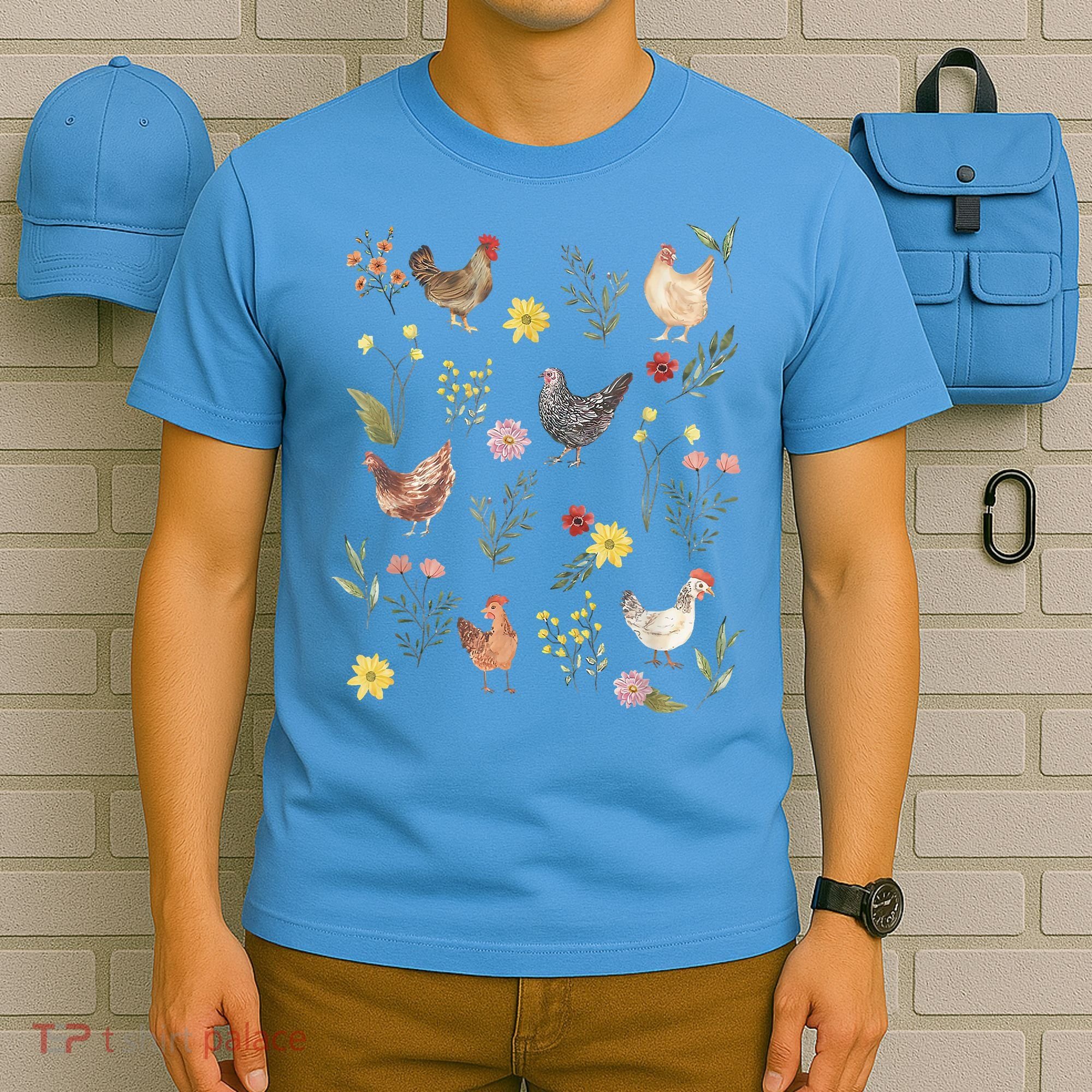 Wildflower Chicken Floral Chicken Lover Cute Farmer Flowers T-Shirt