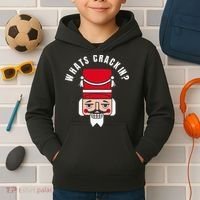 Whats Crackin Funny Christmas Nutcracker Kids Hoodie thumb 2