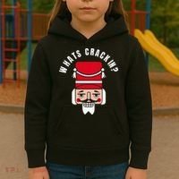 Whats Crackin Funny Christmas Nutcracker Kids Hoodie thumb 3