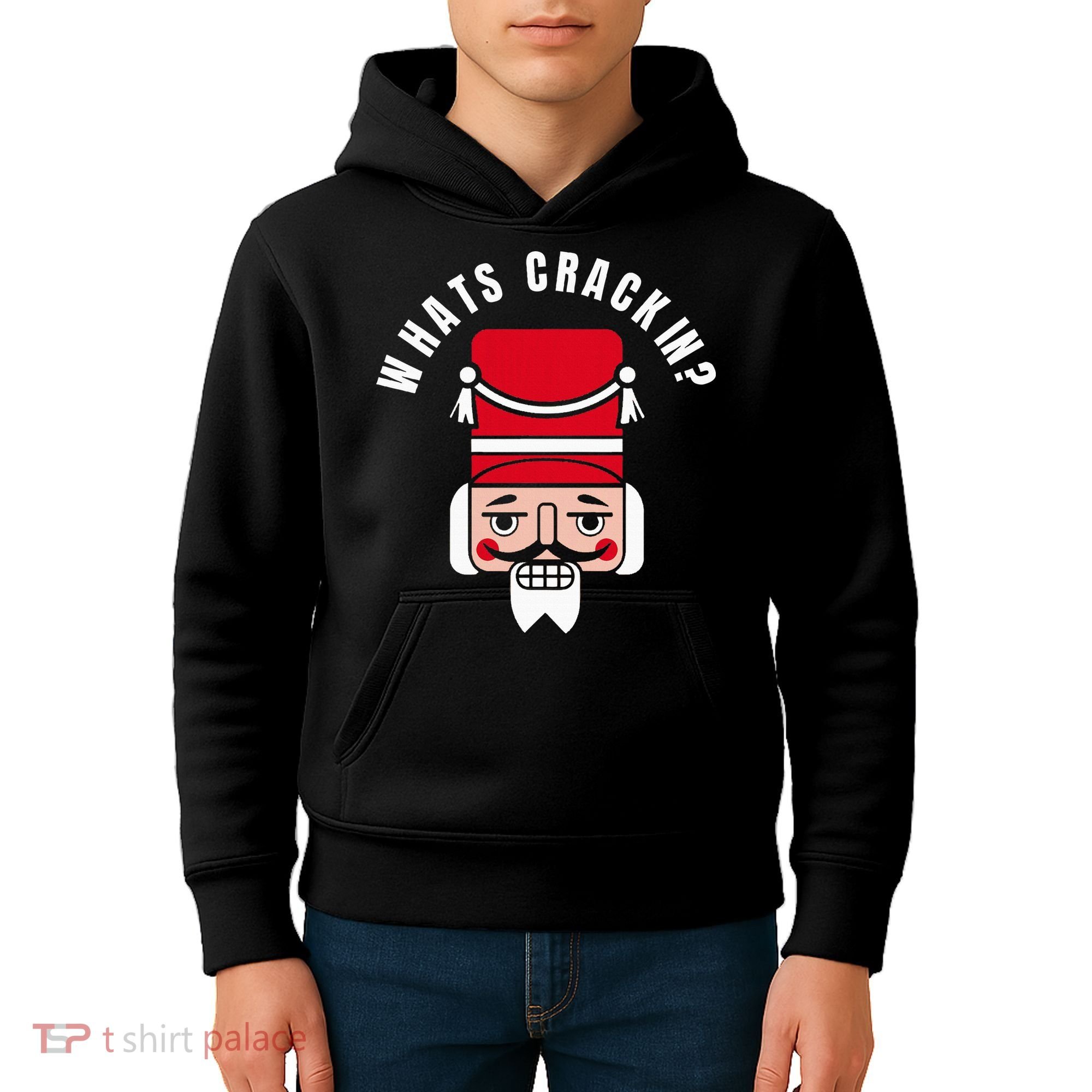 Whats Crackin Funny Christmas Nutcracker Kids Hoodie