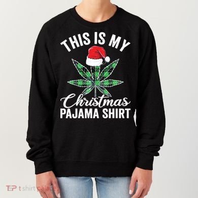 Weed Christmas Funny Marijuana Pot Leaf Cannabis Women's Sweatshirt