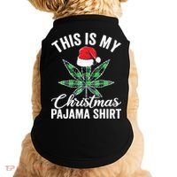 Weed Christmas Funny Marijuana Pot Leaf Cannabis Doggie Tank thumb 0