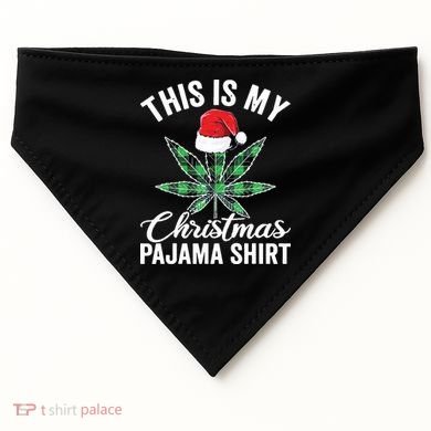 Weed Christmas Funny Marijuana Pot Leaf Cannabis USA-Made Doggie Bandana