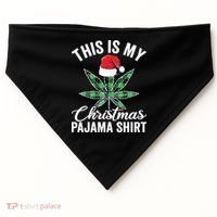 Weed Christmas Funny Marijuana Pot Leaf Cannabis USA-Made Doggie Bandana thumb 0