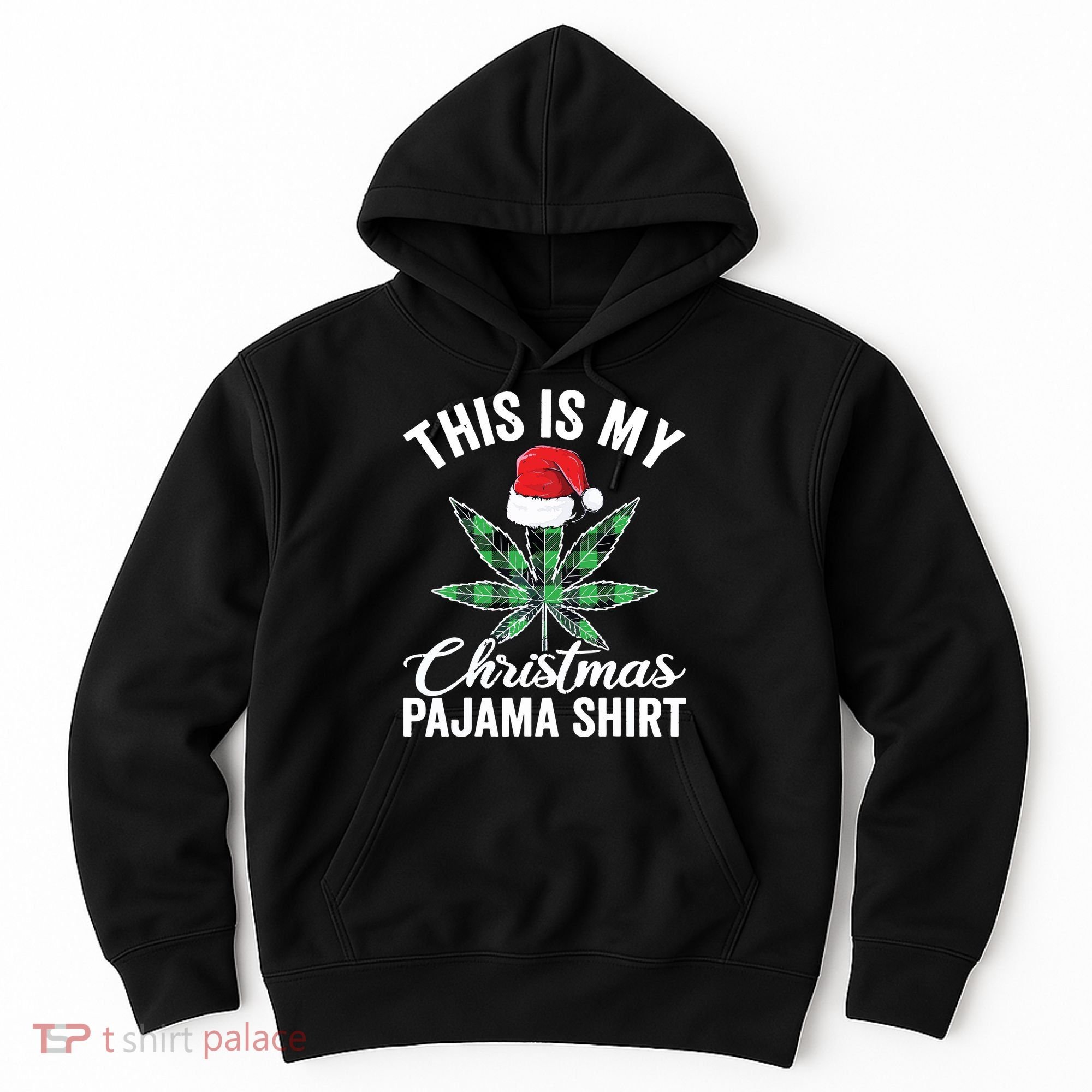 Weed Christmas Funny Marijuana Pot Leaf Cannabis Hoodie