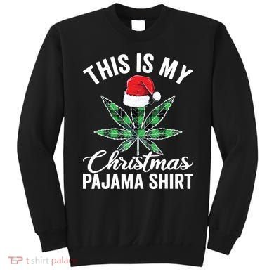 Weed Christmas Funny Marijuana Pot Leaf Cannabis Sweatshirt