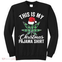 Weed Christmas Funny Marijuana Pot Leaf Cannabis Sweatshirt thumb 0