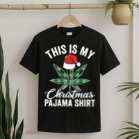 Weed Christmas Funny Marijuana Pot Leaf Cannabis T-Shirt thumb 2