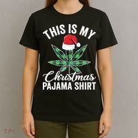 Weed Christmas Funny Marijuana Pot Leaf Cannabis T-Shirt thumb 4