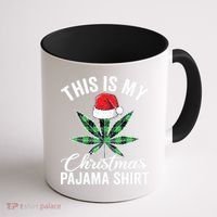 Weed Christmas Funny Marijuana Pot Leaf Cannabis Coffee Mug thumb 1