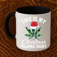 Weed Christmas Funny Marijuana Pot Leaf Cannabis Coffee Mug thumb 2