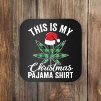 Weed Christmas Funny Marijuana Pot Leaf Cannabis Coaster thumb 0