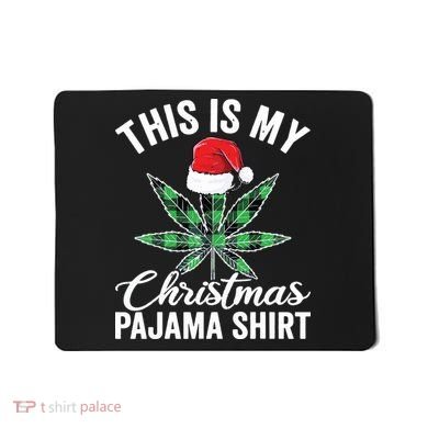 Weed Christmas Funny Marijuana Pot Leaf Cannabis Mousepad